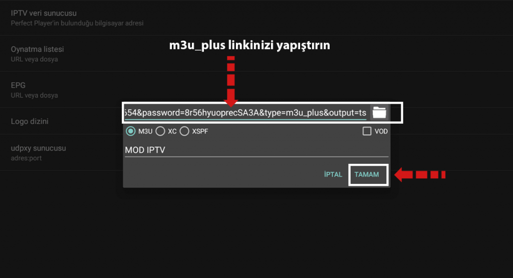 Perfect Player IPTV Kurulumu - Adım 3